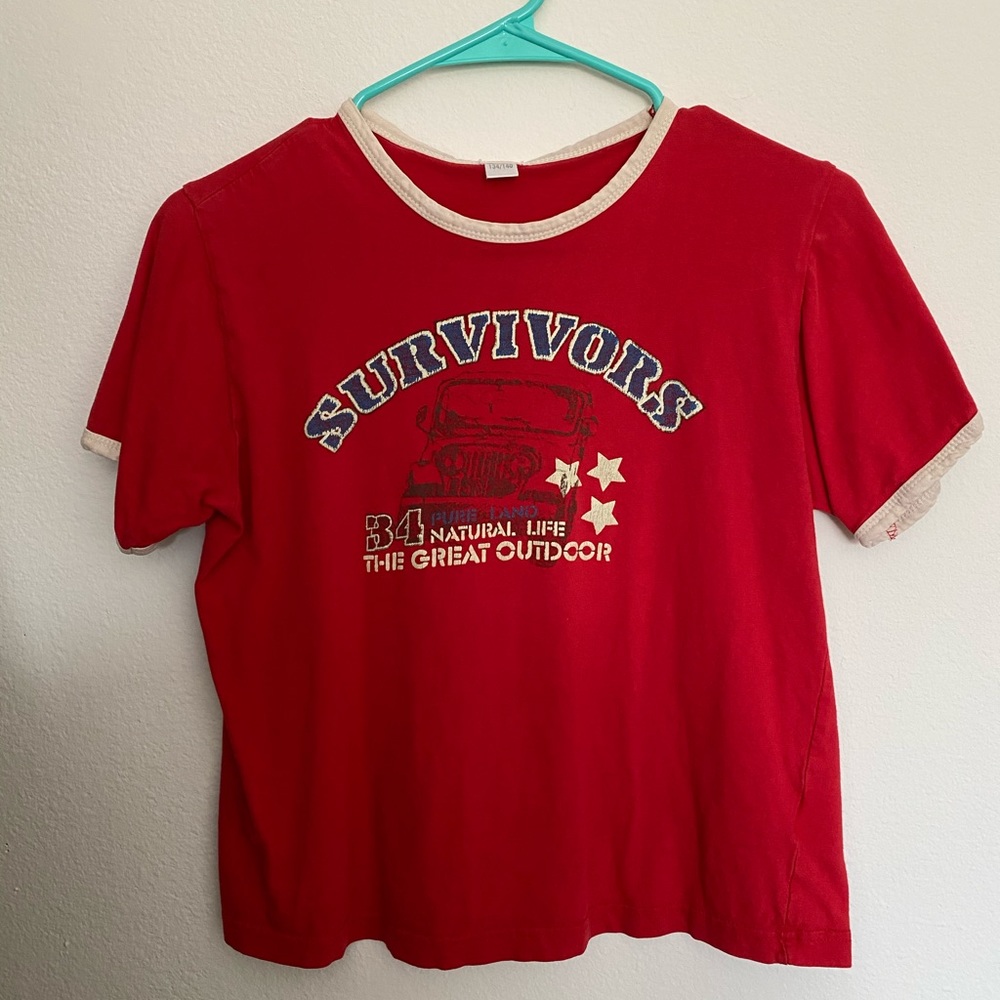 Red crop top.